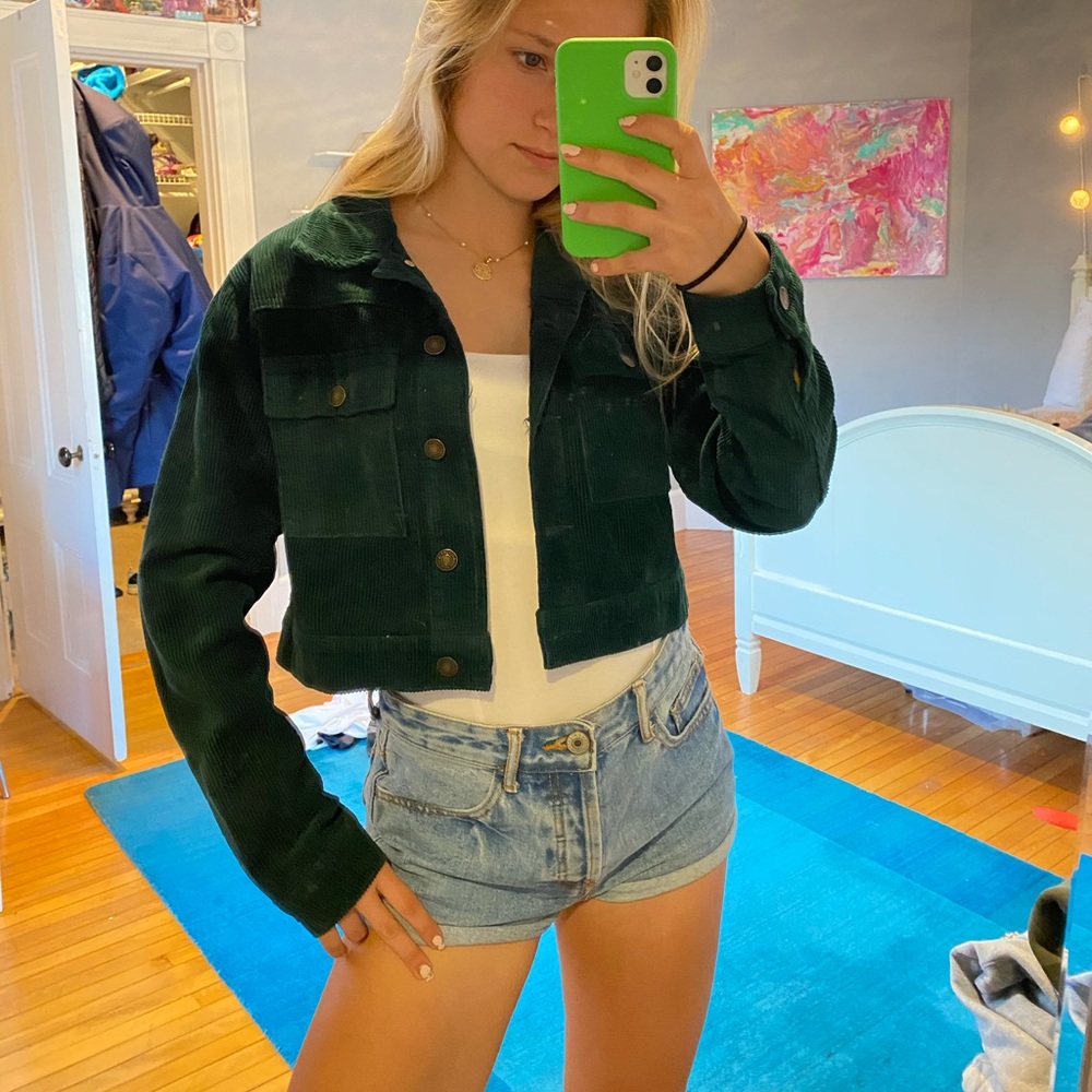 Green corduroy jacket